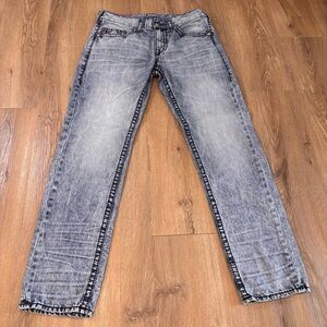 True Religion Women’s Skinny Acid Wash Mid Rise Cotton Jeans Size 34x33